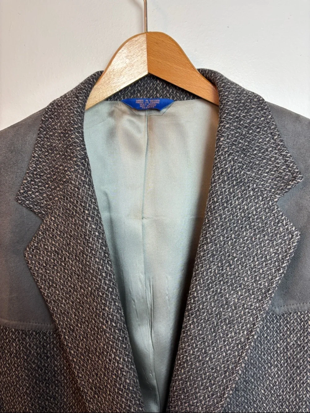 VTG Pendleton Men’s 44L Wool Tweed Western Cowboy Jacket Blazer Gray Elbow Patch